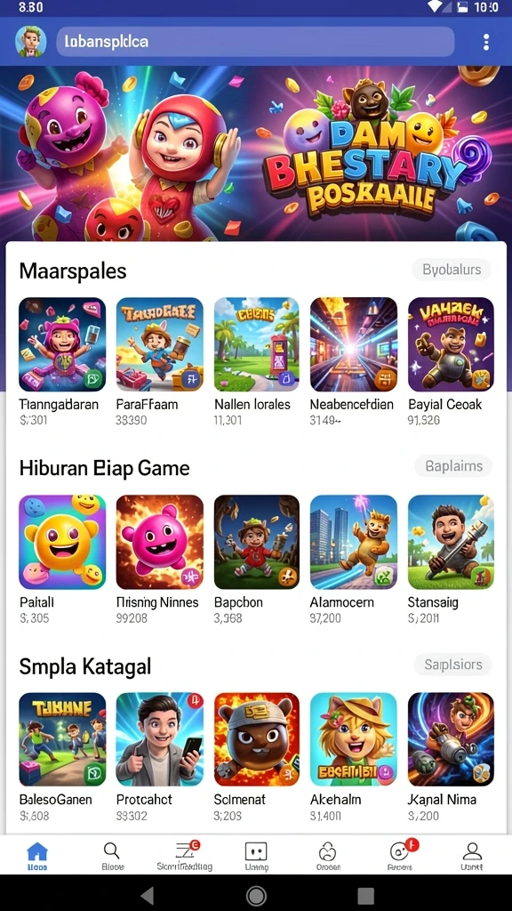 Menu permainan yang mudah diakses dan dipahami.