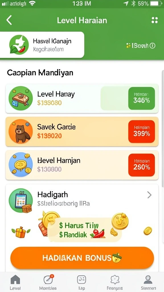 Level yang beragam dan menantang.
