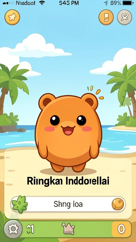 Karakter kelinci yang lucu dalam gameplay.