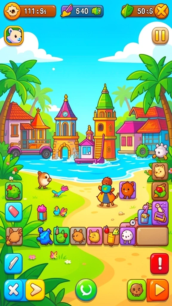 Tampilan awal game yang menarik dan penuh warna.