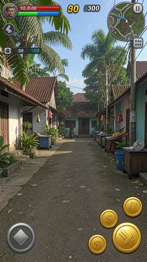 Desain grafis yang atraktif dan berwarna.
